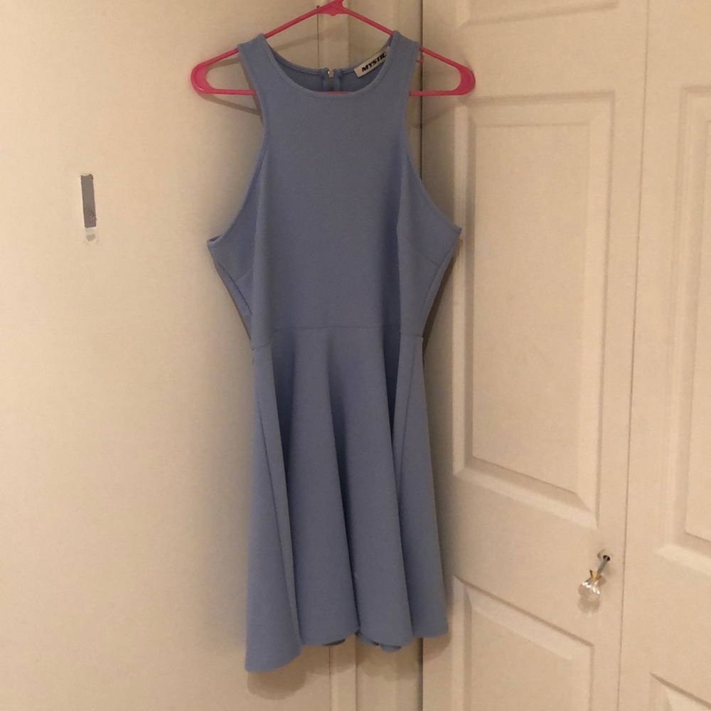 Sky blue knee length dress